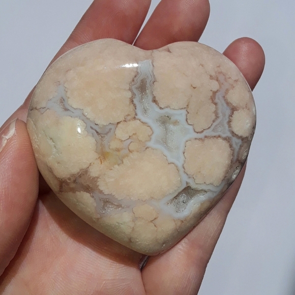 Flower Agate Heart - Picture 1 of 4